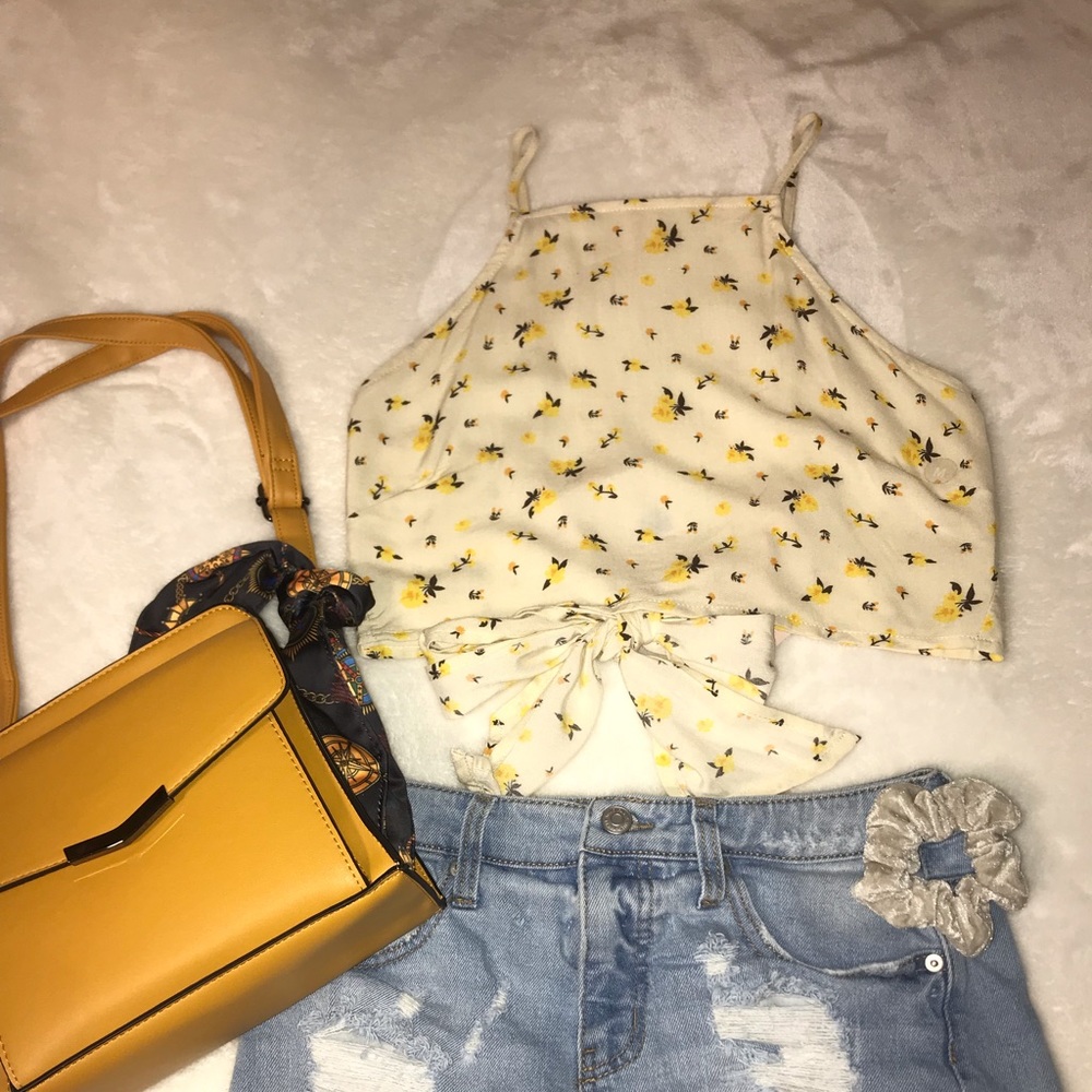 Floral halter crop top